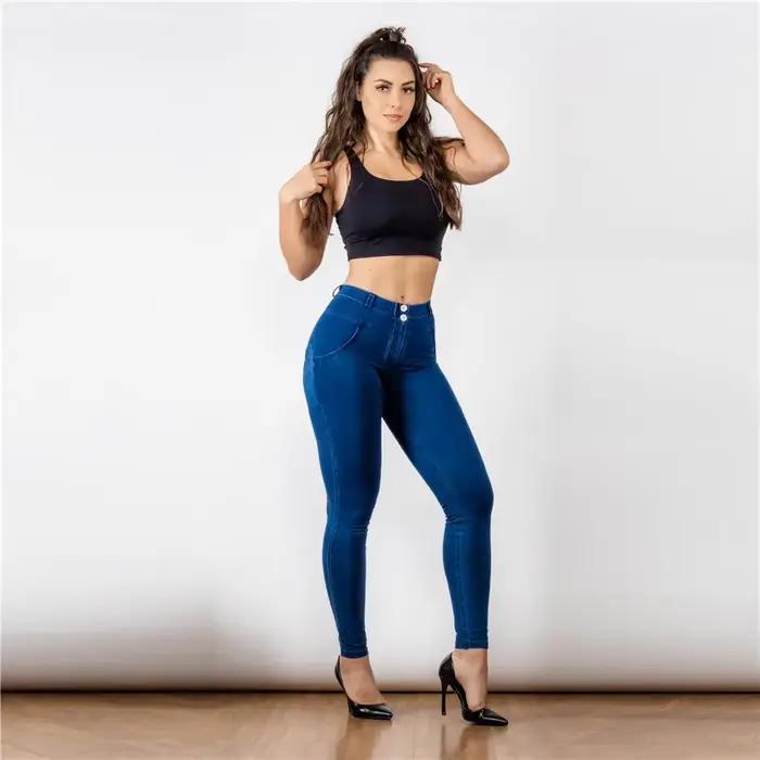 Jean skinny Melody Blue pour femme, jean incurvé, jegging push-up streetwear, jeans stretch, jeans sexy et club, jeans bleu foncé, jeans pour toutes les saisons