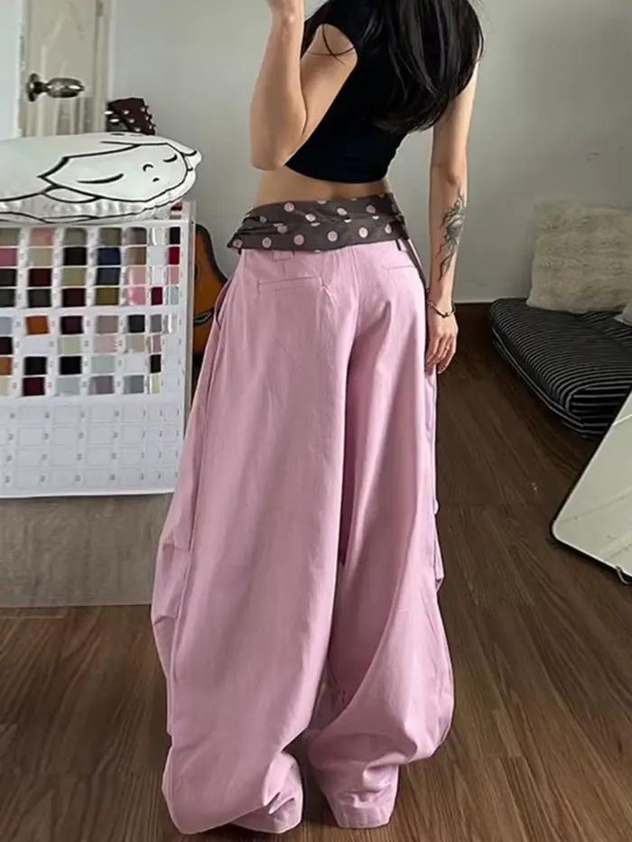 Aoaiiys – pantalon à jambes larges pour femmes