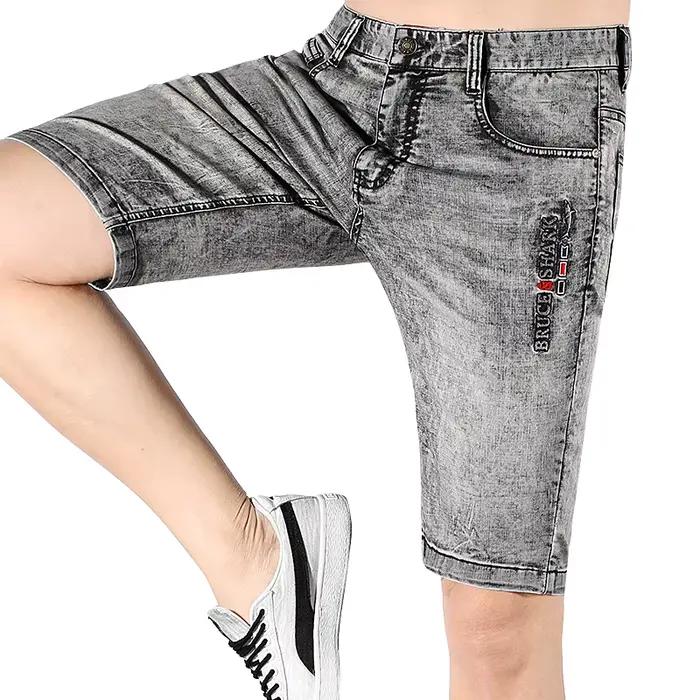 Shorts en denim gris décontractés pour homme, Bruce & Shark, élégants et confortables pour les occasions quotidiennes