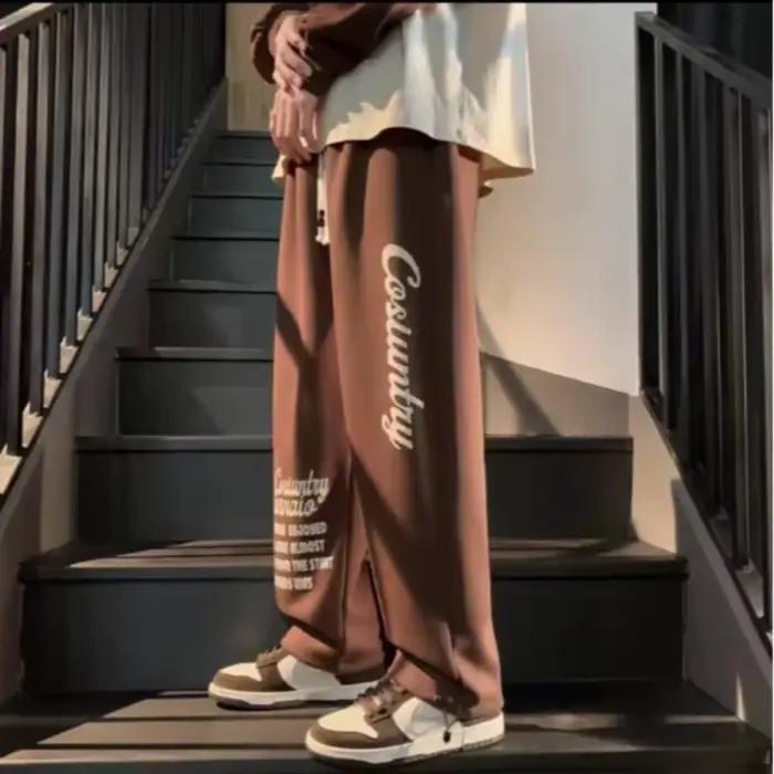 Pantalon pour hommes mode d'été décontracté cordon impression