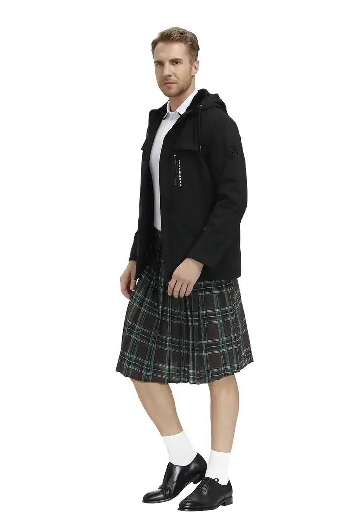 Jupe plissée kilt écossais avant-garde homme polyvalente pour punk hip-hop et occasions spéciales