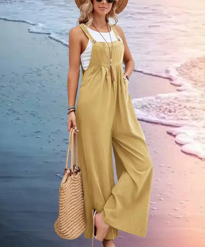 Femmes coupe ample mode salopette jambe large Baggy