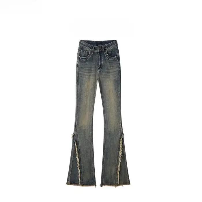 Baggy jean femmes taille haute
