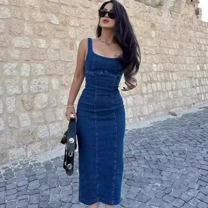 Robe en Jean Corset Vintage pour femmes