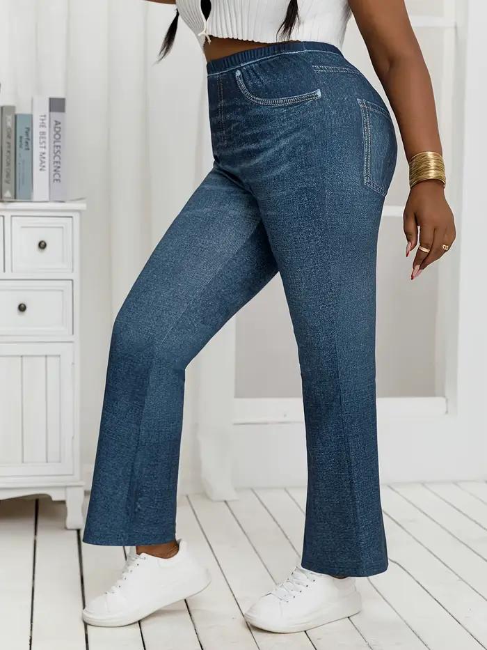 Pantalon évasé en Denim imprimé
