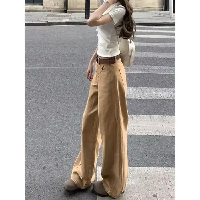 Jean large américain taille basse pour femme, collection été 2026