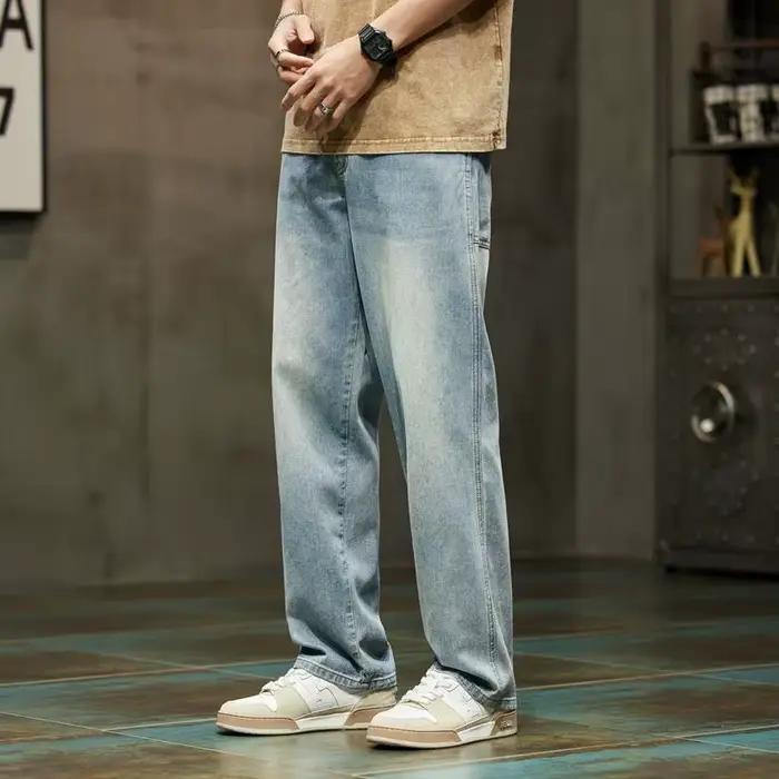 Jean baggy bleu clair pour homme