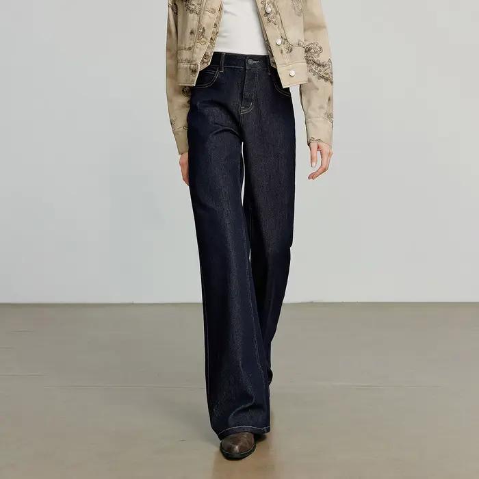 TOYOUTH femmes jean 2025 automne nouveau asymétrique coupe ajustée minceur Stretch Bootcut pantalon