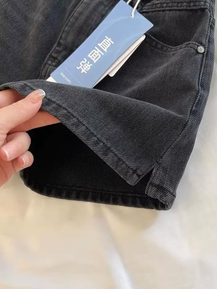 Shorts en jean taille haute pour femme