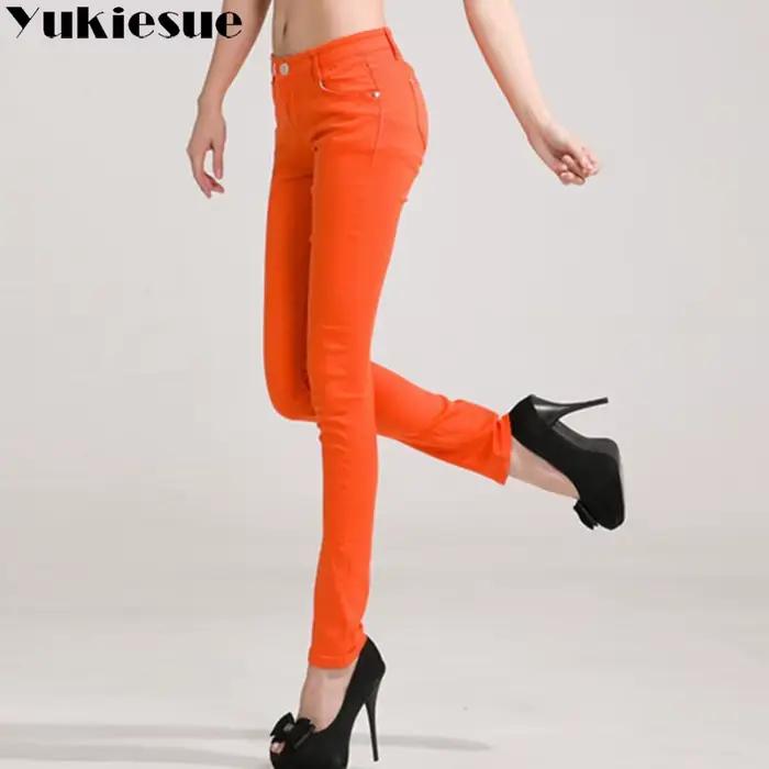 Jean slim taille haute en denim OL pour femme