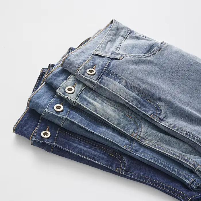 Jean droit fin en denim pour homme, tissu doux lyocell, style classique pantalon décontracté nouvelle collection été 2024 occassions quotidiennes