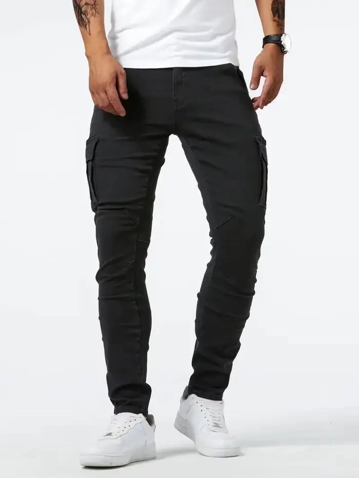 Jean en denim extensible de rue pour hommes