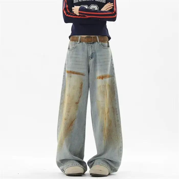 Jean baggy déchiré style streetwear américain pour homme