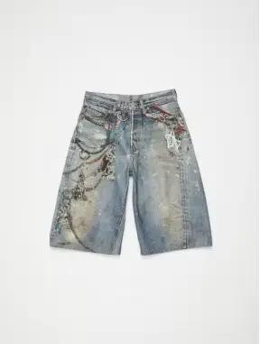 Shorts de sport dégradés en denim coton pour jeunes filles style Y2K amples et décontractés ocassions estivales et automnales