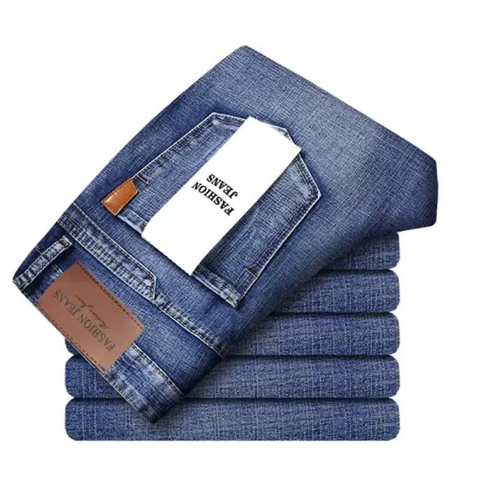 Jean classique décontracté pour homme 2026 Nouvelle mode Bleu Slim Stretch Denim Pantalon taille haute Vêtements