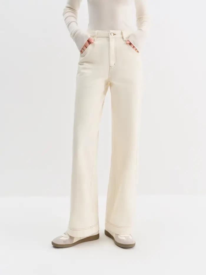 FSLE jean droit taille haute pour femmes hiver solide Simple tout-match 2025 nouveau pantalon polyvalent Long et court Style coréen