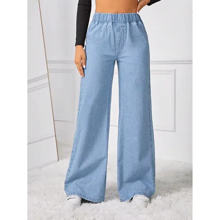 Jean femme pantalon à jambes larges