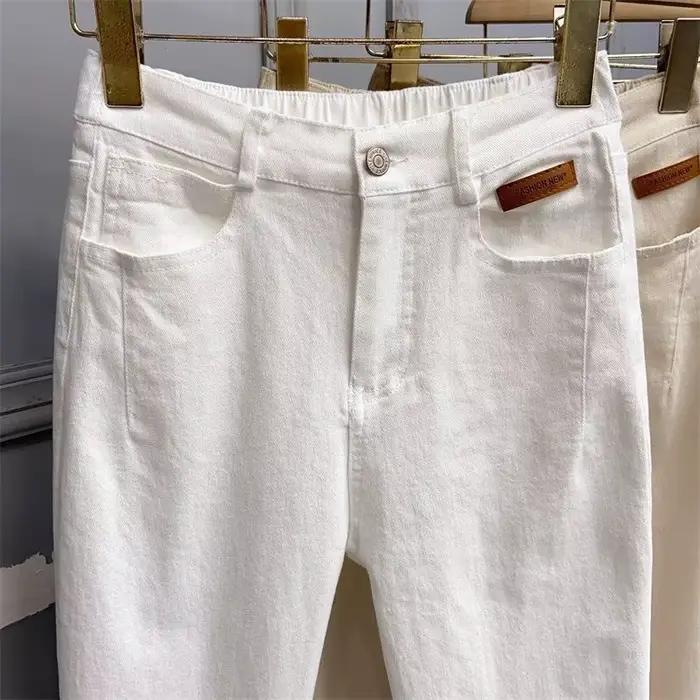 Jean blanc femme ample sarouel décontracté 2026 printemps automne coréen cheville longueur Denim pantalon dame Baggy