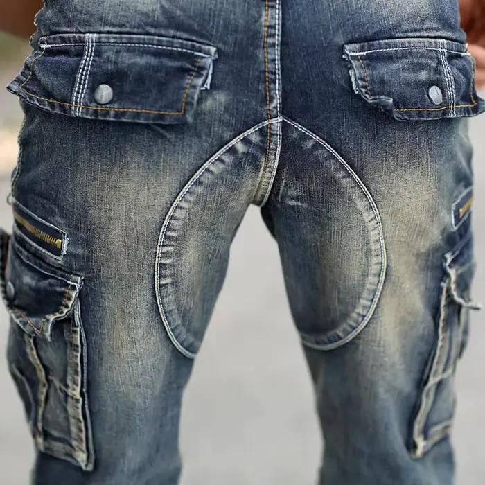 Short cargo en denim pour homme avec plusieurs poches