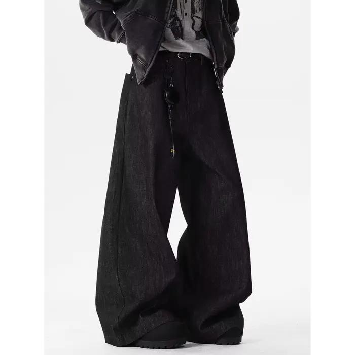 Jean large rétro brodé Dragon Rouge