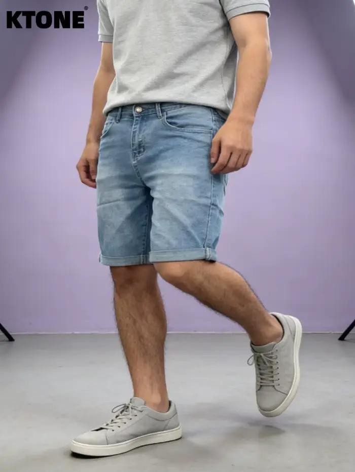 Shorts en jean bleu slim Y2K
