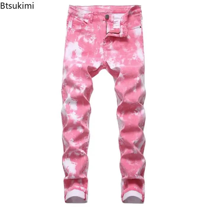Jeans colorés haut de gamme pour hommes, style décontracté, polyvalent pour toutes les saisons, adapté aux clubs, fêtes et tenues quotidiennes