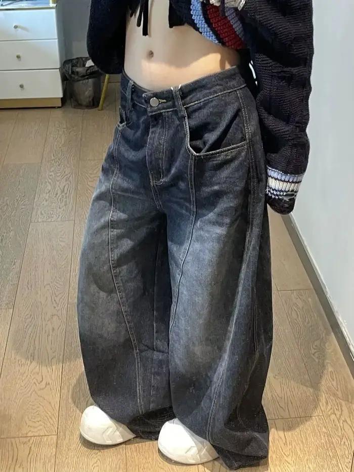 Jean noir pour femmes, taille haute