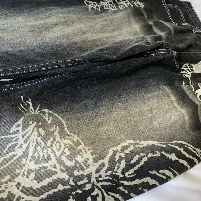 Y2K américain nouvelle mode tigre imprimé jean ample femmes haute rue Harajuku vent tendance décontracté Joker taille haute pantalon à jambes larges