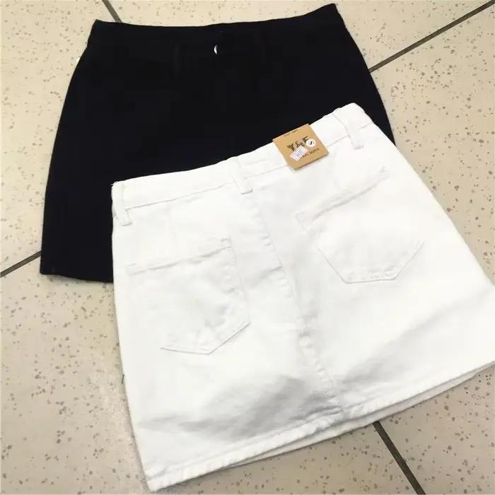 Jupe courte trapèze en denim pour femmes