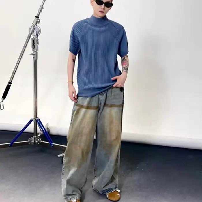 Jean baggy déchiré style streetwear américain pour homme