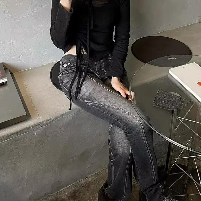 Jean Vintage taille basse en détresse