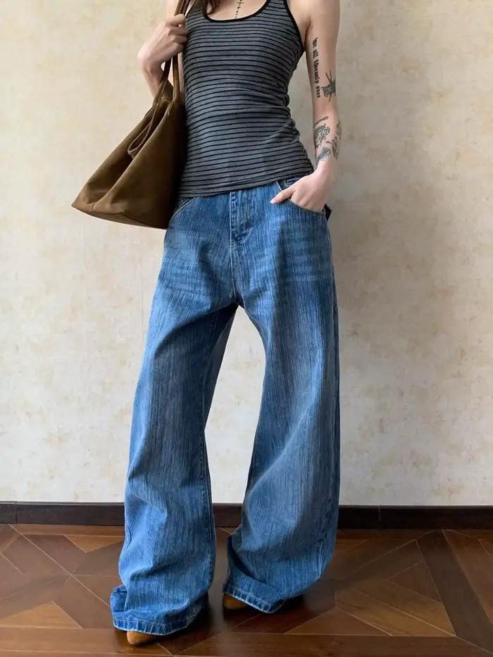 Nouveau style de jeans décontractés à jambe droite pour femme