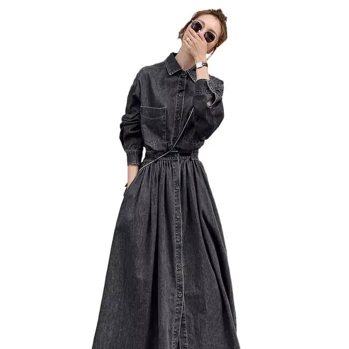 Robe longue en jean pour femmes