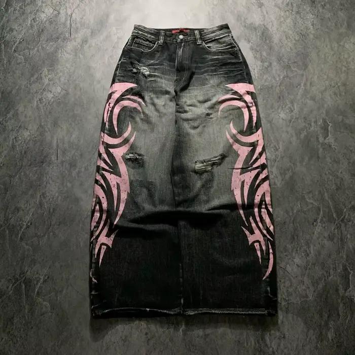 Jean imprimé totem chiné pour hommes