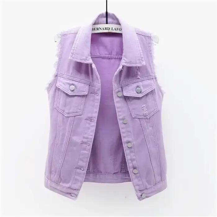 Veste en Jean à Boutonnage Simple pour Femme