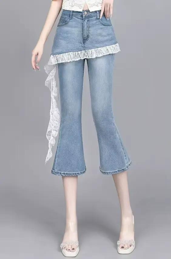 Pantalon d'été en jean à sept points