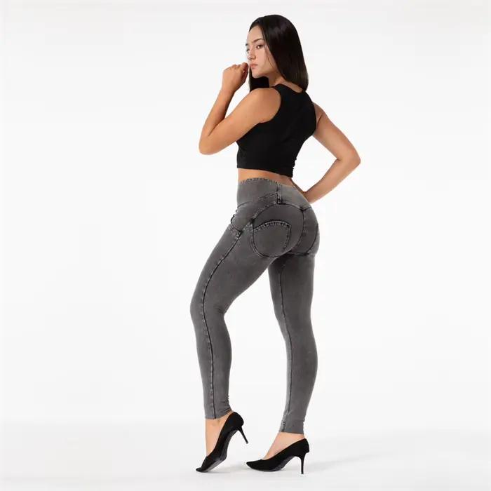 Shascullfites-Jean skinny en denim taille haute pour femme