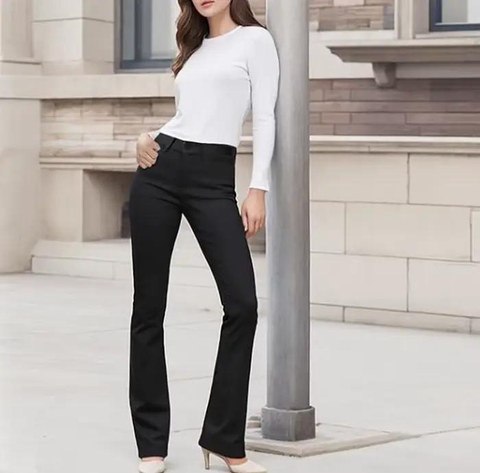 Pantalon évasé pour femme avec poches