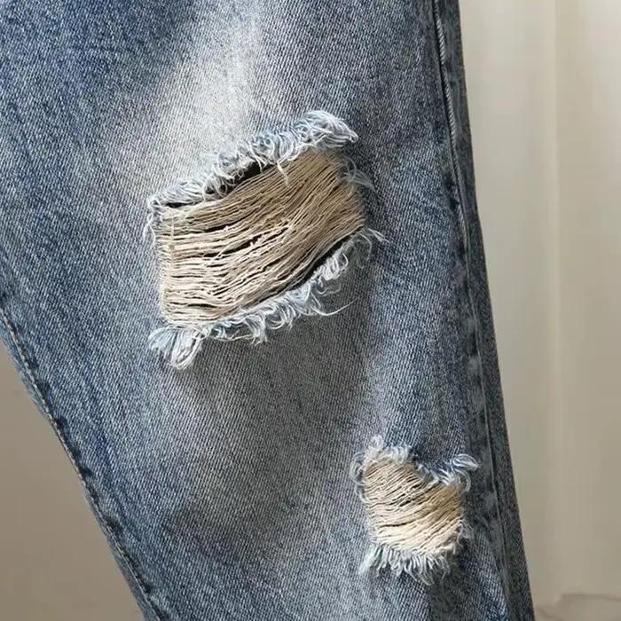 Jean déchiré femme, style boyfriend, mode vintage, polyester adoucissant, grande taille, ajustement lâche, tailles XL à 4XL, occassions printemps été