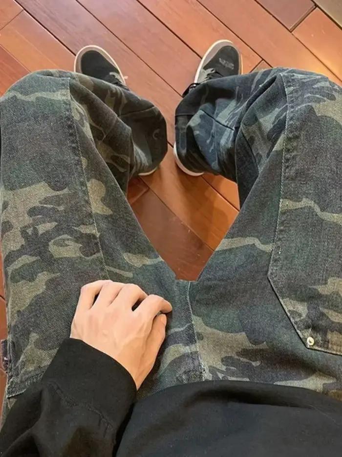 Jean pour hommes épissé Cargo homme Cowboy pantalon Camouflage