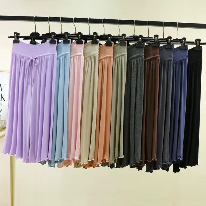 Pantalon large fluide taille haute pour femme