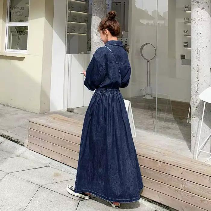 Robe longue en jean pour femmes