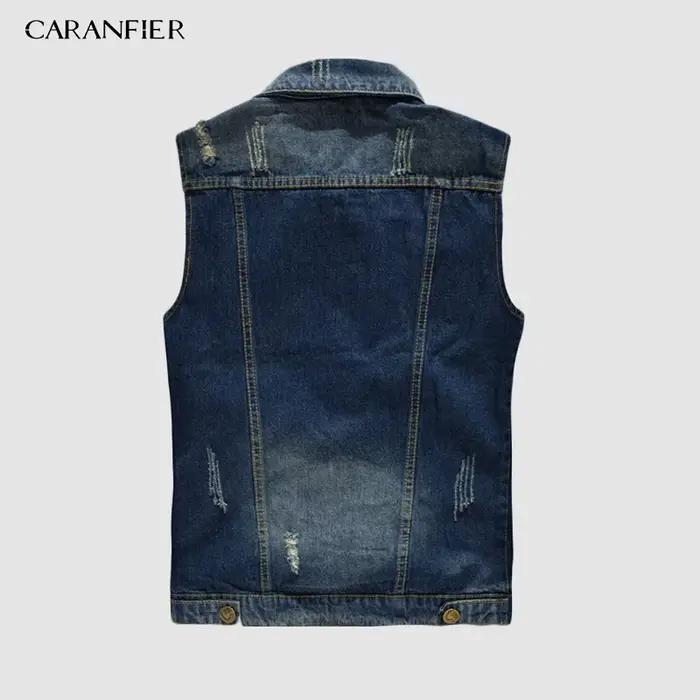 Veste de Moto en Jean Noir pour Homme