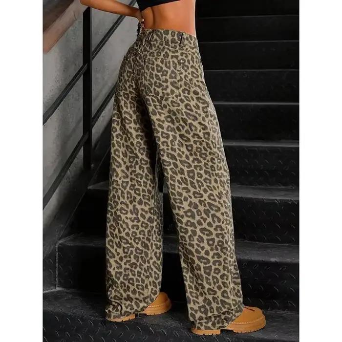 Pantalons en jean décontractés à jambes droites et amples pour filles