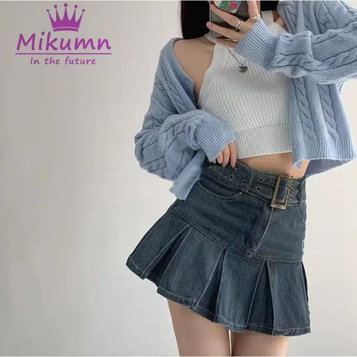Harajuku Y2k Kawaii fille chaude jupe en jean collège Style femmes