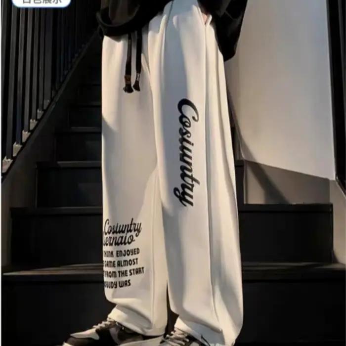 Pantalon pour hommes mode d'été décontracté cordon impression