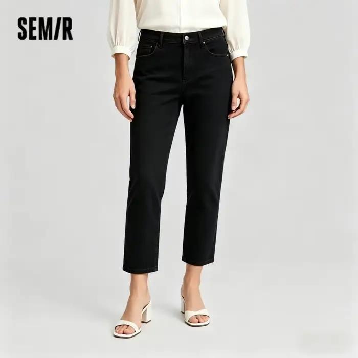 Pantalon Semir Femme Jean Fuselé Bleu Ciel Automne Hiver 2025 Coupe Minimale Élégance Polyvalente Occasions Spéciales