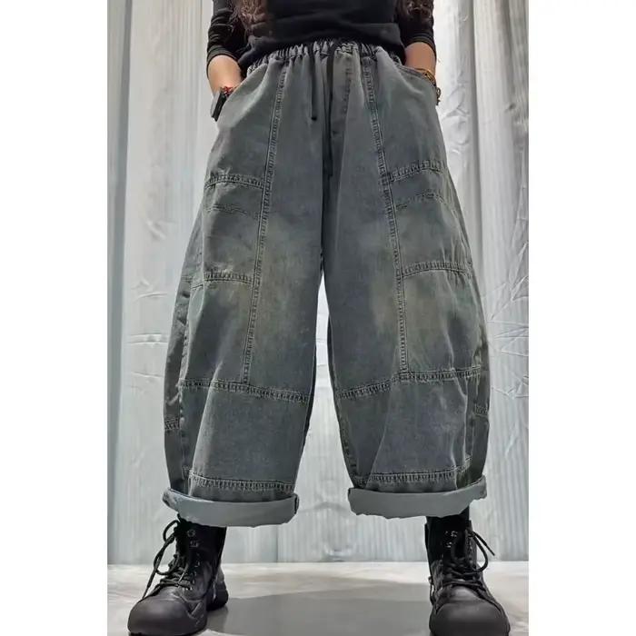 Masss Wasss 2026 Printemps Vintage Jeans ample à jambes larges pour femme