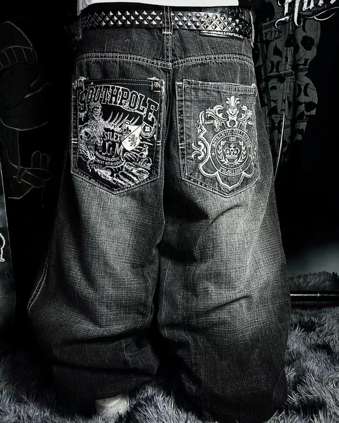 Jeans Oversize Y2K Southpole Hip-hop Américain pour Homme