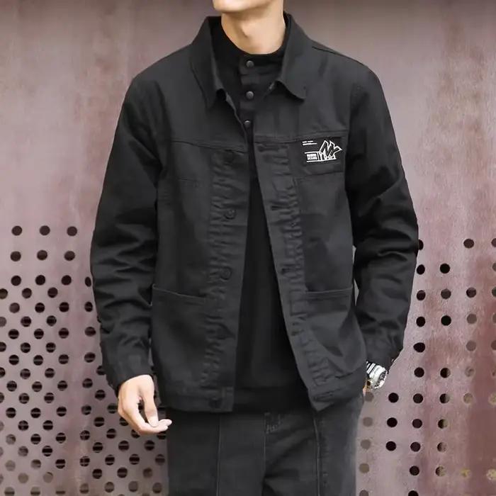 Veste en denim décontractée à boutons pour hommes